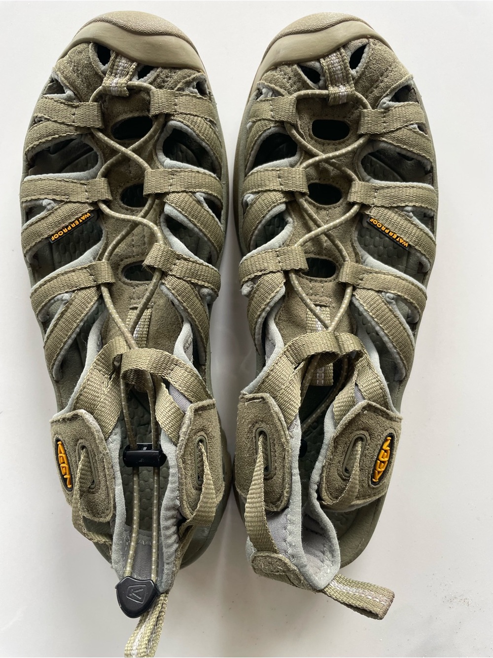 KEEN Womens Whisper Waterproof Green Sandals Outdoor Hiking Shoes Size US8